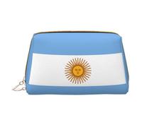 WXZYFP Borsa cosmetica portatile in pelle, chiusura a cerniera per portare oggetti, adatta per riporre oggetti a casa e in viaggio. Bandiera argentina