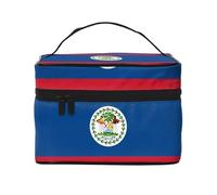 WXZYFP Borsa cosmetica portatile multifunzionale con bandiera del Belize con design a strati interni ed esterni, facile da organizzare varie forniture.