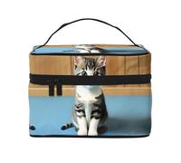 WXZYFP Borsa cosmetica portatile multifunzionale con design a strati interno ed esterno, facile da organizzare varie forniture.