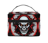 WXZYFP Borsa cosmetica portatile multifunzionale rossa e nera Evil Ghost con design a strati interno ed esterno, facile da organizzare varie forniture.