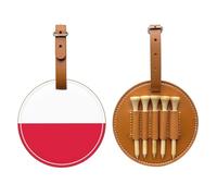 WXZYFP Borsa per tee da golf in pelle PU stampata su un solo lato, design a 5 puntine con clip da cintura da 20 cm.