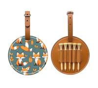 WXZYFP Borsa per tee da golf in pelle PU stampata su un solo lato, design a 5 puntine con clip da cintura da 20 cm.