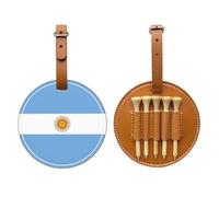 WXZYFP Borsa portaoggetti per tee da golf in pelle PU stampata su un solo lato, design a 5 puntine con clip da cintura da 20 cm.