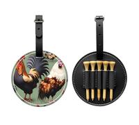 WXZYFP Borsa portaoggetti per tee da golf in pelle PU stampata su un solo lato, design a 5 puntine con clip da cintura da 20 cm.