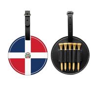 WXZYFP Borsa portaoggetti per tee da golf in pelle PU stampata su un solo lato, design a 5 puntine con clip da cintura da 20 cm.