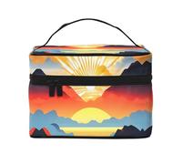 WXZYFP Bright Sunrise Borsa cosmetica portatile multifunzionale con design a strati interno ed esterno, facile da organizzare varie forniture.