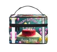 WXZYFP Buon compleanno Bella borsa cosmetica portatile multifunzionale con design a strati interno ed esterno, facile da organizzare varie forniture.