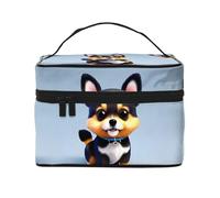 WXZYFP Card Love Fancy Puppy Borsa cosmetica portatile multifunzionale con design a strati interno ed esterno, facile da organizzare varie forniture.