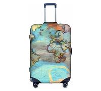 WXZYFP Cartone animato mappa del mondo La copertura protettiva per la valigia con una stampa unica su entrambi i lati ti aiuta a evitare di prendere la valigia sbagliata durante il viaggio.