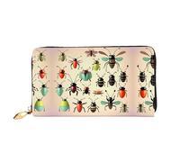 WXZYFP Cartone animato piccoli insetti Portafoglio lungo in pelle, stampa fronte/retro, materiale in pelle microfibra, unisex, impermeabile e resistente