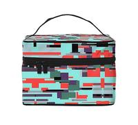 WXZYFP Combinazione a righe Borsa cosmetica da viaggio, essenziale per gli appassionati di viaggi all'aperto, ha una semplice struttura interna.