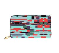 WXZYFP Combinazione a righe Portafoglio lungo in pelle, stampa fronte/retro, materiale in pelle microfibra, unisex, impermeabile e resistente