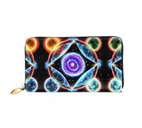 WXZYFP Cosmic Stars Portafoglio lungo in pelle, stampa fronte/retro, materiale in pelle microfibra, unisex, impermeabile e resistente, nero, taglia unica