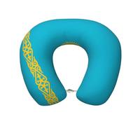 WXZYFP Cuscino in memory foam a forma di U, confortevole protezione per il collo, portatile e lavabile, adatto per molte occasioni. Bandiera del Kazakistan