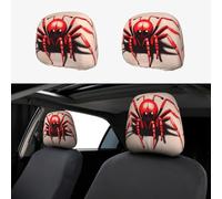 WXZYFP Cute Little Red Spider Car Poggiatesta Cover 2 Pack, Adatto per la maggior parte delle auto, chiusura con fascia elastica, installazione diretta, facile da smontare