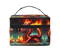 WXZYFP Dragon King in Fire Travel borsa cosmetica, essenziale per gli appassionati di viaggi outdoor, ha una semplice struttura interna.