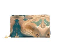 WXZYFP Dunhuang Mystery Leather portafoglio lungo, stampa fronte/retro, materiale in pelle microfibra, unisex, impermeabile e resistente