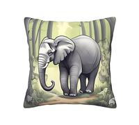 WXZYFP Federa universale per tutte le stagioni, stampa su entrambi i lati, motivo elefante che cammina, 40,6 x 40,6 cm, 100% poliestere