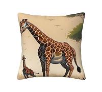WXZYFP Federa universale per tutte le stagioni, stampa su entrambi i lati, motivo giraffa madre e bambino, 40,6 x 40,6 cm, 100% poliestere