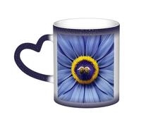 WXZYFP Fiore cuore ape blu È una tazza che cambia colore, nero per freddo e bianco per caldo e più resistente dopo il lavaggio a mano. Pigiama da donna a maniche corte, pigiama da donna a maniche