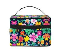 WXZYFP Fiori colorati Borsa cosmetica portatile multifunzionale con design a strati interno ed esterno, facile da organizzare varie forniture.