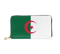WXZYFP Flag of Algeria Portafoglio lungo in pelle, stampa fronte/retro, materiale in pelle microfibra, unisex, impermeabile e resistente