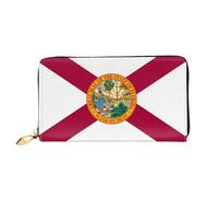 WXZYFP Flag of Florida Portafoglio lungo in pelle, stampa fronte/retro, materiale in pelle microfibra, unisex, impermeabile e resistente