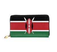 WXZYFP Flag of Kenya Portafoglio lungo in pelle, stampa fronte/retro, materiale in pelle microfibra, unisex, impermeabile e resistente