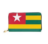 WXZYFP Flag of Togo Portafoglio lungo in pelle, stampa fronte/retro, materiale in pelle microfibra, unisex, impermeabile e resistente, nero, taglia unica
