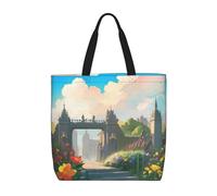 WXZYFP Fuori dal cancello del castello È una comoda borsa monospalla, adatta per lo shopping, i viaggi e le esigenze della vita quotidiana., Nero, Taglia unica