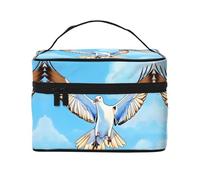 WXZYFP Gabbiani in volo Borsa cosmetica portatile multifunzionale con design a strati interno ed esterno, facile da organizzare varie forniture.