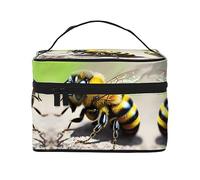 WXZYFP Graziosa borsa cosmetica da viaggio a forma di piccola ape, essenziale per gli appassionati di viaggi all'aperto, ha una semplice struttura interna.