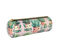 WXZYFP Graziose piante grasse Astuccio ecologico in pelle a grana incrociata, leggero e portatile, adatto per l'uso quotidiano.