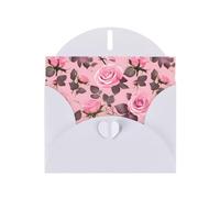 WXZYFP Graziose rose rosa bianche perlescenti biglietti di auguri in carta lucida su entrambi i lati, adatti per auguri di festa.