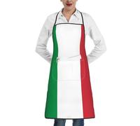 WXZYFP Grembiule con stampa bandiera italiana, grembiule da cucina, impermeabile e a prova di olio, pittura per grill da chef, bianco, taglia unica