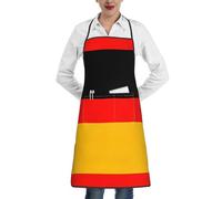 WXZYFP Grembiule da cucina con stampa bandiera tedesca, impermeabile e resistente all'olio, pittura per griglia da chef, bianco, taglia unica