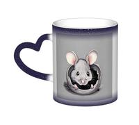 WXZYFP Grigio ratto Blu È una tazza che cambia colore, nero per freddo e bianco per caldo e più resistente dopo il lavaggio a mano. Pigiama da donna a maniche corte, pigiama da donna a maniche corte,