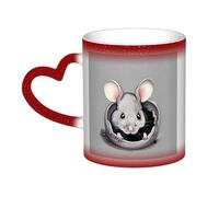 WXZYFP Grigio ratto Rosso È una tazza che cambia colore, nero per freddo e bianco per caldo e più resistente dopo il lavaggio a mano. Pigiama da donna a maniche corte, pigiama da donna a maniche corte