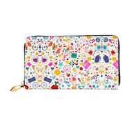 WXZYFP Happy Birthday Background Portafoglio lungo in pelle, stampa fronte/retro, materiale in pelle microfibra, unisex, impermeabile e resistente, nero, taglia unica