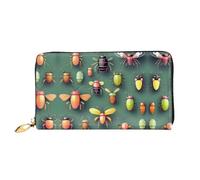 WXZYFP Insect Atlas Portafoglio lungo in pelle, stampa fronte/retro, materiale in pelle microfibra, unisex, impermeabile e resistente