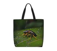 WXZYFP Insetti sulle foglie È una comoda borsa a tracolla singola, adatta per shopping, viaggi e esigenze di vita quotidiana., Nero, Taglia unica