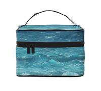 WXZYFP La borsa cosmetica portatile multifunzionale blu profondo con design a strati interno ed esterno, facile da organizzare varie forniture.