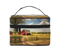 WXZYFP La borsa cosmetica Ranch View Travel, essenziale per gli appassionati di viaggi all'aperto, ha una semplice struttura interna.