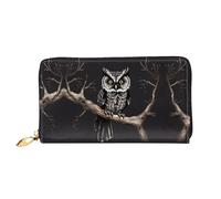 WXZYFP Late Night Owl Portafoglio lungo in pelle, stampa fronte/retro, materiale in pelle microfibra, unisex, impermeabile e resistente