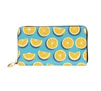 WXZYFP Lemon Zeppe Portafoglio lungo in pelle, stampa fronte/retro, materiale in pelle microfibra, unisex, impermeabile e resistente, nero, taglia unica