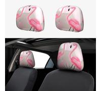WXZYFP Love Flamingo, copri poggiatesta auto, confezione da 2, adatto per la maggior parte delle auto, chiusura con fascia elastica, installazione diretta, facile da smontare