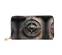WXZYFP Magical Design Norse Runes Compass Portafoglio lungo in pelle, stampa fronte/retro, materiale in pelle microfibra, unisex, impermeabile e resistente
