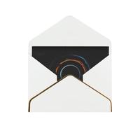 WXZYFP Misteriosi cosmici buchi neri bianchi con bordi dorati perlescenti biglietto di auguri, la carta è spessa e resistente e può essere aperta e chiusa piegando.