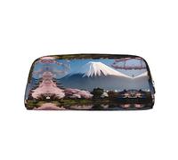 WXZYFP Monte Fuji all'inizio della primavera L'astuccio è realizzato in pelle a grana incrociata (PVC), fodera 100% poliestere e stampa a schermo intero
