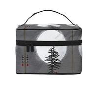 WXZYFP Moon Pine Tree Borsa cosmetica portatile multifunzionale con design a strati interni ed esterni, facile da organizzare varie forniture.